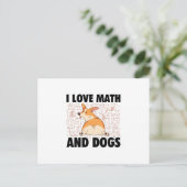 Ik hou van wiskunde en honden | Wiskundige cadeaus Briefkaart (Staand voorkant)