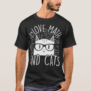 Ik hou van Wiskunde en katten die katjes eten katt T-shirt