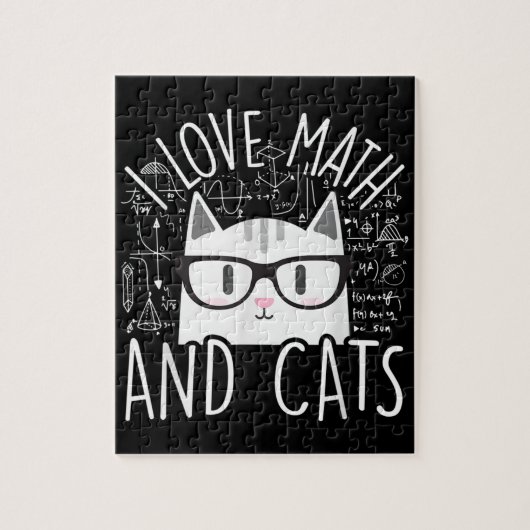 Ik hou van Wiskunde en katten die katjes koken Legpuzzel (Verticaal)