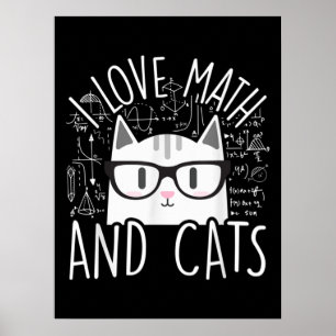 Ik hou van Wiskunde en katten die katjes koken Poster