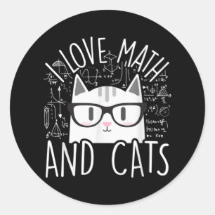 Ik hou van Wiskunde en katten die katjes koken Ronde Sticker