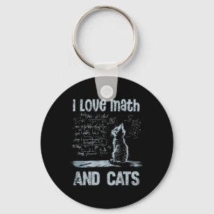 Ik hou van wiskunde en katten Grappige kattenliefh Sleutelhanger