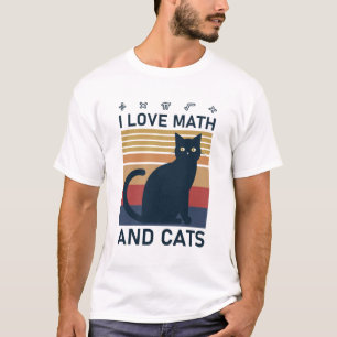 Ik hou van Wiskunde en katten - grappige wiskunde T-shirt