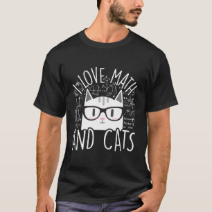 Ik hou van Wiskunde en katten Kat katachtige kat T-shirt