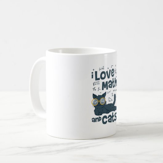 Ik hou van Wiskunde en katten Koffiemok (Voorkant links)