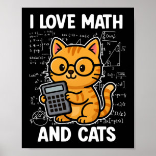 Ik hou van wiskunde en katten poster