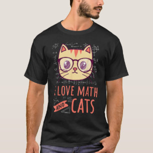 Ik hou van Wiskunde en kattengetallen wiskunde voo T-shirt