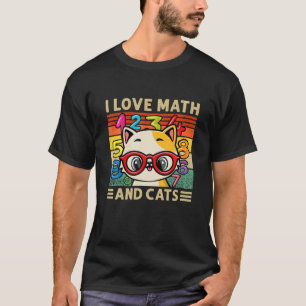 Ik hou van Wiskunde en wiskunde-kat-formule T-shirt