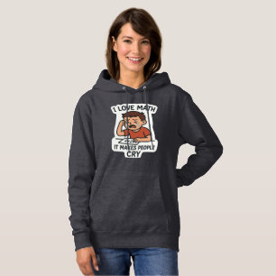 Ik hou van Wiskunde - Grappige Cartoon Sticker Hoodie
