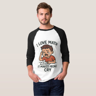 Ik hou van Wiskunde - Grappige Cartoon Sticker T-shirt