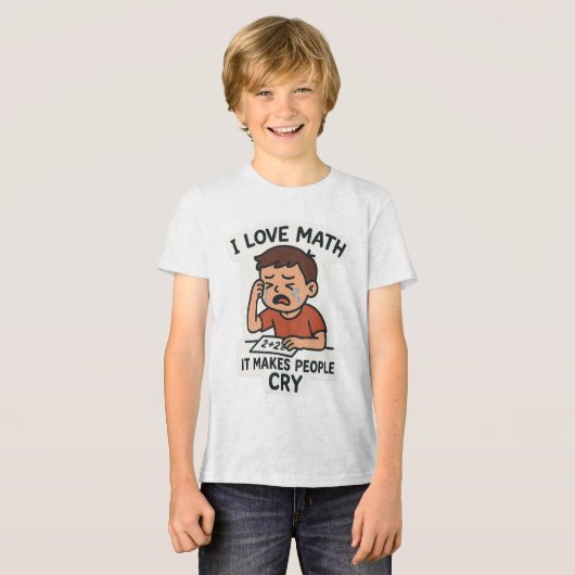 Ik hou van Wiskunde - Grappige Cartoon Sticker Tri-Blend Shirt (Voorkant volledig)