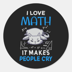 Ik hou van Wiskunde, het maakt mensen ziek Ronde Sticker