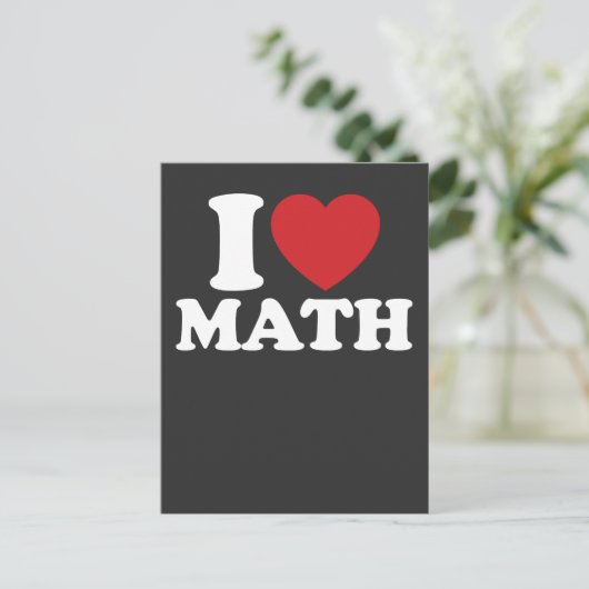 Ik hou van Wiskunde Ik hart Groovy Retro Uitnodiging Briefkaart (Staand voorkant)