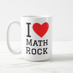Ik hou van wiskunde rock square sticker koffiemok