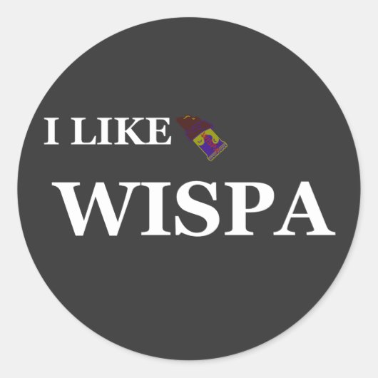Ik hou van Wispa Ronde Sticker (Voorkant)