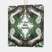 Ik hou van witte eekhoorns keramisch ornament (Links)