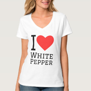 Ik hou van witte peper t-shirt