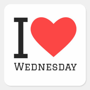 Ik hou van woensdag vierkante sticker