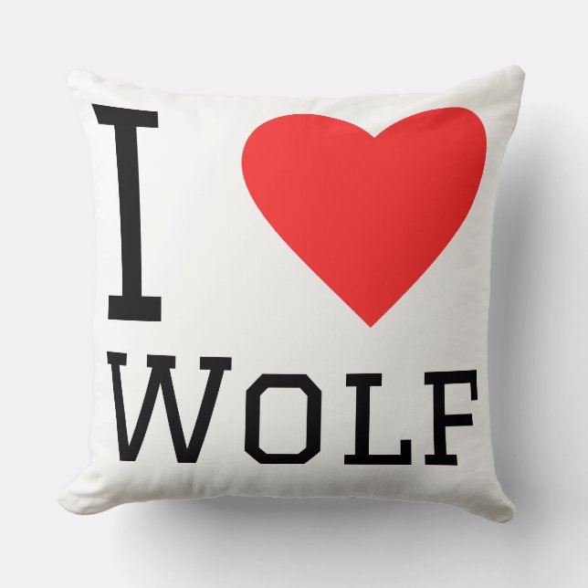 Ik hou van wolf kussen (Voorkant)