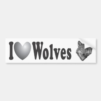 Ik hou van Wolven met Afbeelding - Bumpersticker