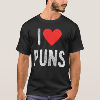 Ik hou van woordgrappen Funny Humor Quote familie T-shirt