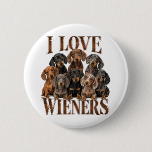 Ik hou van worstjes ronde button 5,7 cm