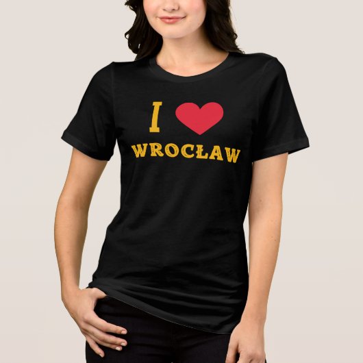 Ik hou van Wrocław Tri-Blend Shirt (Voorkant)