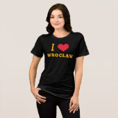 Ik hou van Wrocław Tri-Blend Shirt (Voorkant volledig)