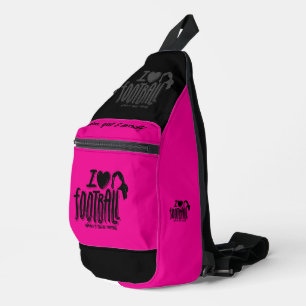 Ik hou van WTF Roze Zwart Sling Bag