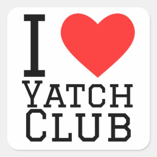 Ik hou van yatch club vierkante sticker
