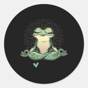 Ik hou van yoga Ik hart yoga kikker Ronde Sticker