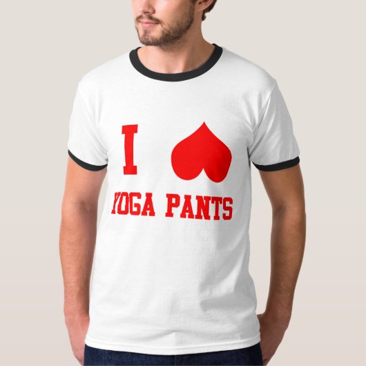 Ik hou van Yoga Pants T-shirt (Voorkant)