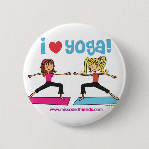ik hou van yoga ronde button 5,7 cm