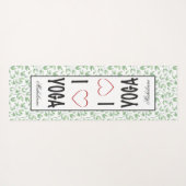 Ik hou van YOGA script Green Leaves Patroon Monogr Yogamat (Achterkant (horizontaal))