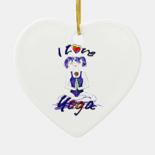 Ik hou van Yoga-Yoga Girl Keramisch Ornament