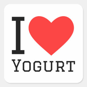 Ik hou van yoghurt vierkante sticker