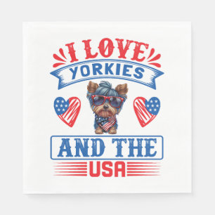 Ik hou van Yorkies en de USA 01 Servet
