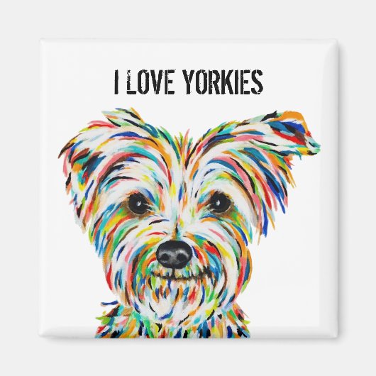 Ik hou van Yorkies Magnet Magneet (Voorkant)