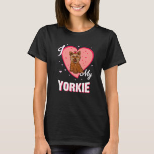 Ik hou van Yorkshire Terrier voor hond T-shirt