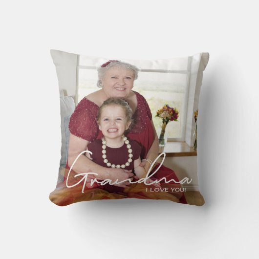 Ik hou van You Custom Photo Personalized Grandma Kussen (Voorkant)