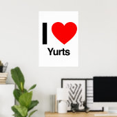 ik hou van yurts poster (Thuiskantoor)