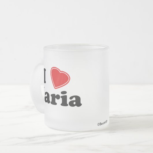 Ik hou van Zaria Matglas Koffiemok (Voorkant links)