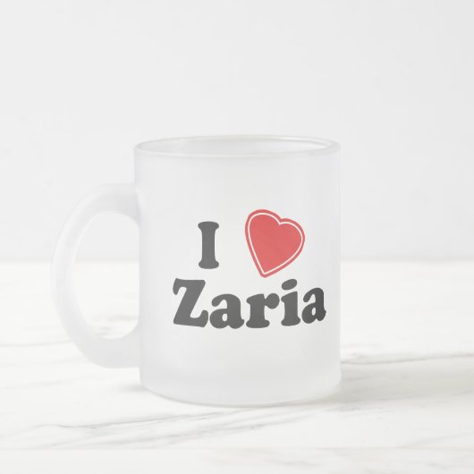 Ik hou van Zaria Matglas Koffiemok (Links)