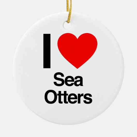 ik hou van zee otters keramisch ornament (Voorkant)