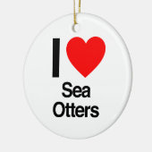 ik hou van zee otters keramisch ornament (Links)