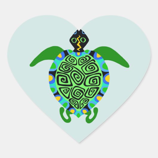 Ik hou van Zee SCHILDPADDEN - Marine wildlife - Ze Hart Sticker (Voorkant)