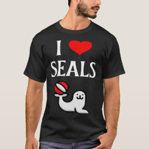 Ik hou van zeehonden in hart zeehonden zeehond zee t-shirt