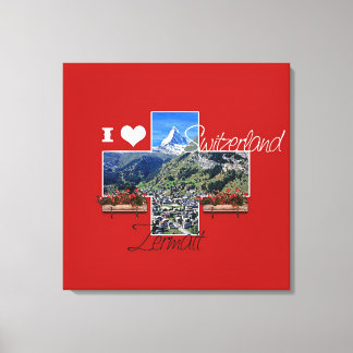 Ik hou van Zermatt, Zwitserland - Ingewikkeld Canv Canvas Afdruk
