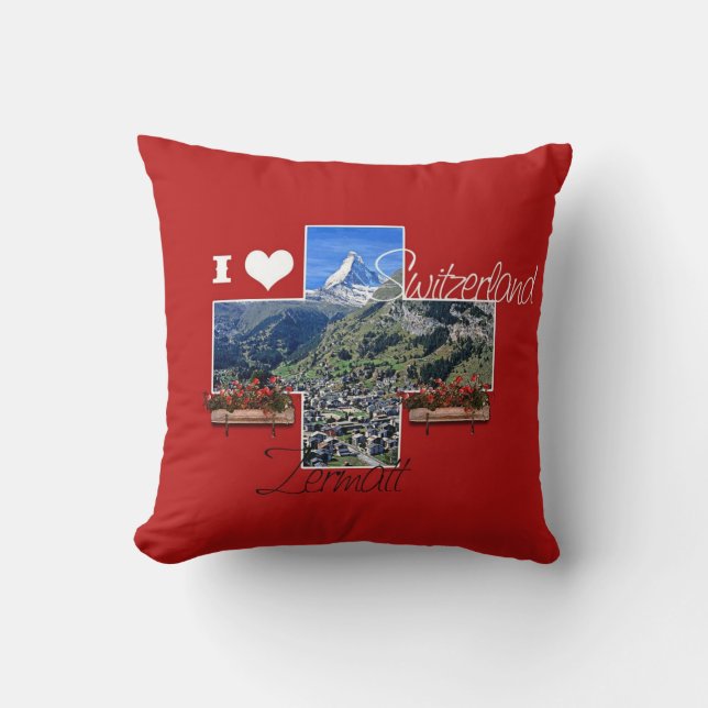 Ik hou van Zermatt, Zwitserland - Pillow Kussen (Voorkant)