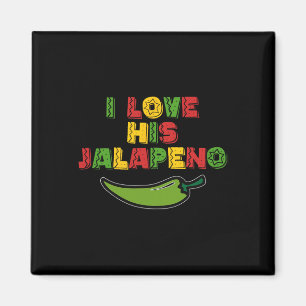 Ik hou van zijn Jalapeno Ik hou van haar taco's Fu Magneet